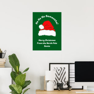 Poster Père Noël Joyeux Noël Moderne Ho Ho Ho Nom