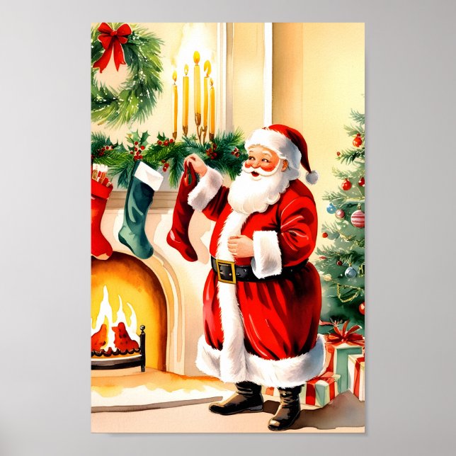 Poster Père Noël la nuit avant Noël (Devant)