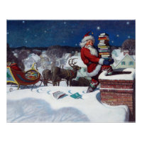 Père Noël livre une cargaison de livres par Wyeth