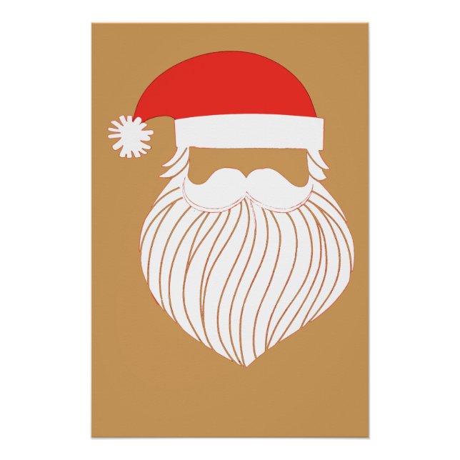 Poster Père Noël moderne minimaliste de Noël (Devant)