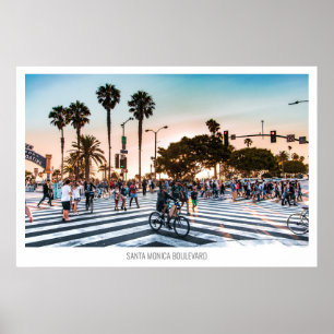 Poster Père Noël Monica Boulevard, Los Angeles, États-Uni