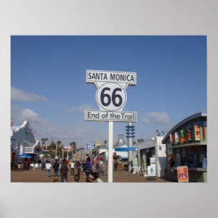 Poster Père Noël Monica, Californie - RT 66