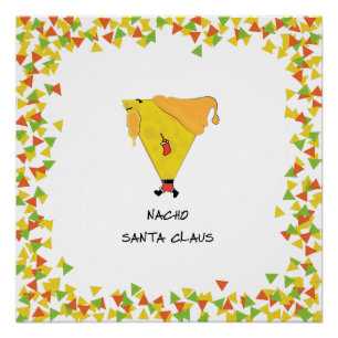 Poster Père Noël Nacho avec chips