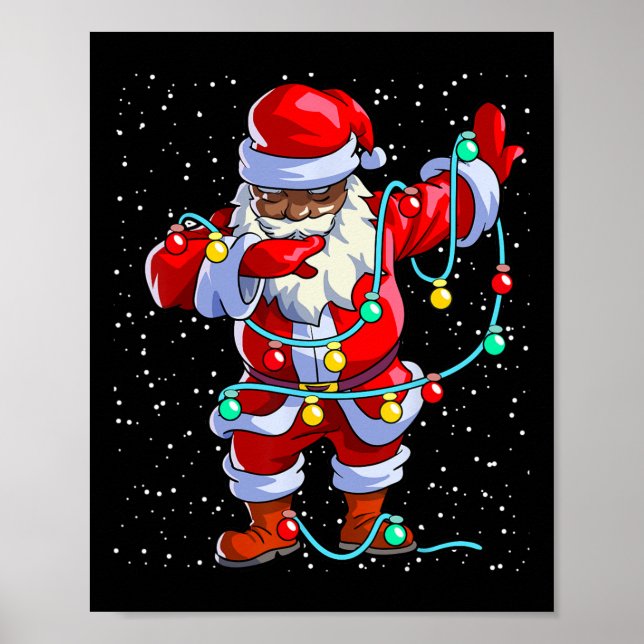 Poster Père Noël Noir Afro-Africain Afro-Américain (Devant)