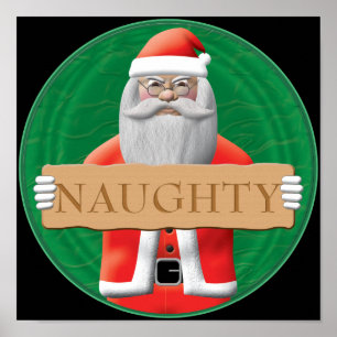 Poster Père Noël - Panneau coquin