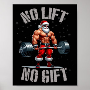 Poster Père Noël Poids Sans Ascenseur Pas De Cadeau Bodyb