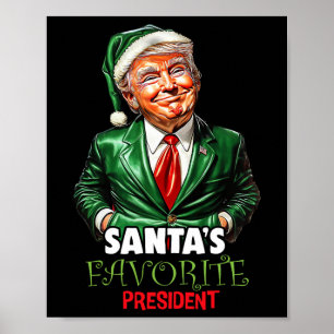Poster Père Noël Président favori Funny Trump Noël X