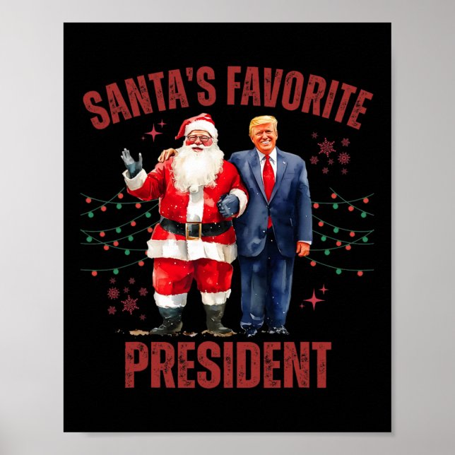 Poster Père Noël Président favori Noël Drôle Trump X (Devant)