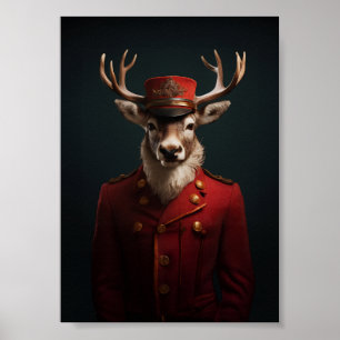 Poster Père Noël Reindeer