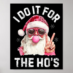Poster Père Noël rétro souffle de Noël bulle rose Père No