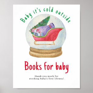 Poster Père Noël sled - Livres pour bébé