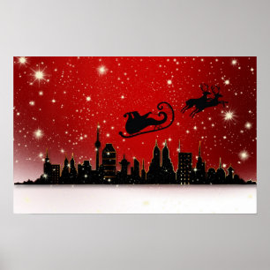 Poster Père Noël Sleigh