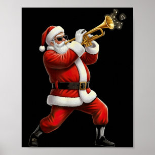 Poster Père Noël trompette drôle joueur graphique Trump