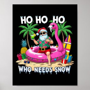 Poster Père Noël Tropical Drôle Cadeau de Vacances de Noë