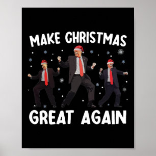 Poster Père Noël Trump Dance Rendre Noël magnifique à nou