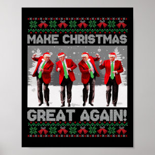Poster Père Noël Trump Danse Rendre Noël Grande Encore Dé
