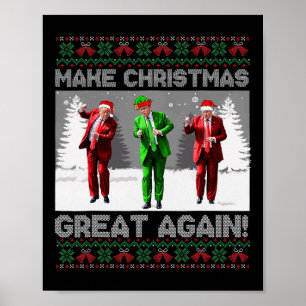 Poster Père Noël Trump Danse Rendre Noël super moche