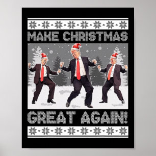 Poster Père Noël Trump Danse Rendre Noël super moche