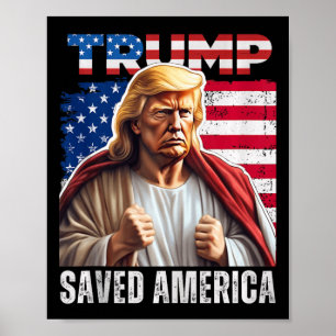 Poster Père Noël Trump Humour de Noël drôle Trump réservo