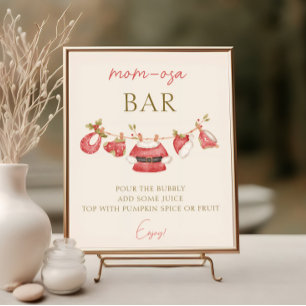 Poster Père Noël Vêtements bébé Baby shower garçon Momosa