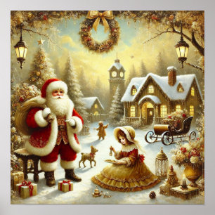 Poster Père Noël victorien
