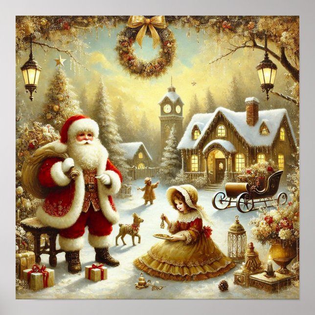 Poster Père Noël victorien (Devant)