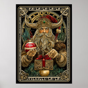 Poster Père Noël Viking drôle Valhalla Noël Yule