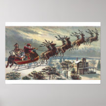 Père Noël vintage dans le vol en suspension