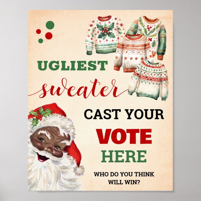 Poster Père Noël Votez pour le plus moche des Sweers de N (Devant)