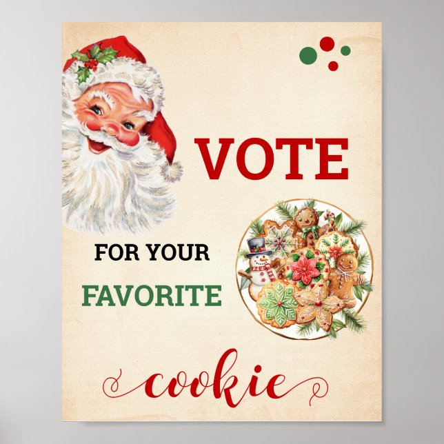 Poster Père Noël Votez pour votre Cookie favori Signet de (Devant)