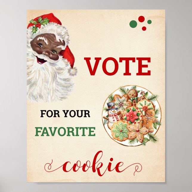 Poster Père Noël Votez pour votre Cookie favori Signet de (Devant)