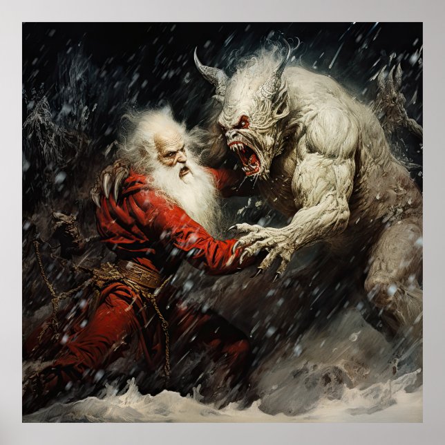 Poster Père Noël VS Krampus (Devant)