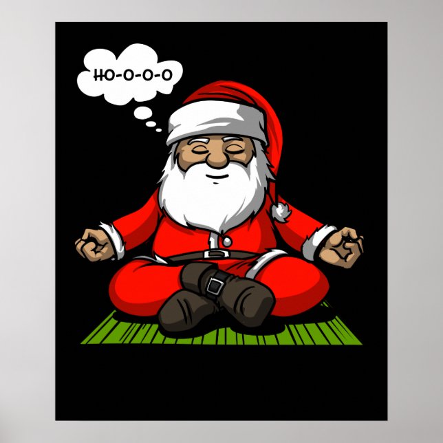 Poster Père Noël Zen Yoga Méditation Noël (Devant)