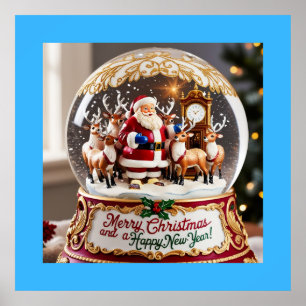 Poster Père Noël's Magical Christmas Snow Globe Wall Art
