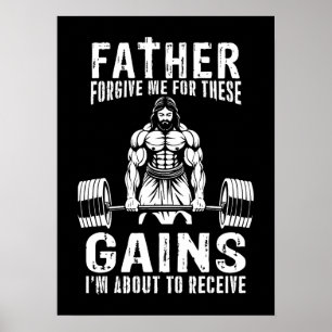 Poster Père Pardonne-Moi Pour Ces Gains - Jésus Entraînem