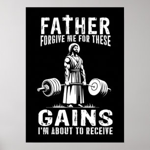 Poster Père Pardonne-Moi Pour Ces Gains - Jésus Entraînem