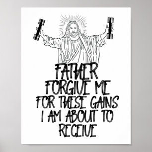 Poster Père Pardonne-Moi Pour Ces Gains Jésus Entraînemen