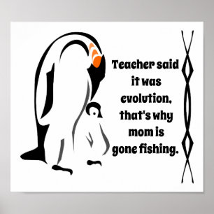 Poster Père Penguin Empereur debout avec son fils