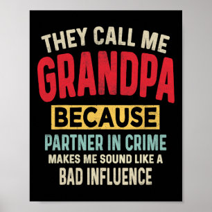 Poster Père &# ; s Jour Grand-Père Partenaire Dans Le Cri
