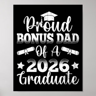 Poster Père suppléant fier de la promotion 2026 Diplômé s