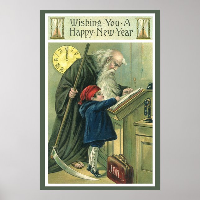 Poster Père Time vous souhaite une bonne année (Devant)