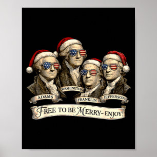 Poster Pères fondateurs vintage Chapeaux de Père Noël Pat