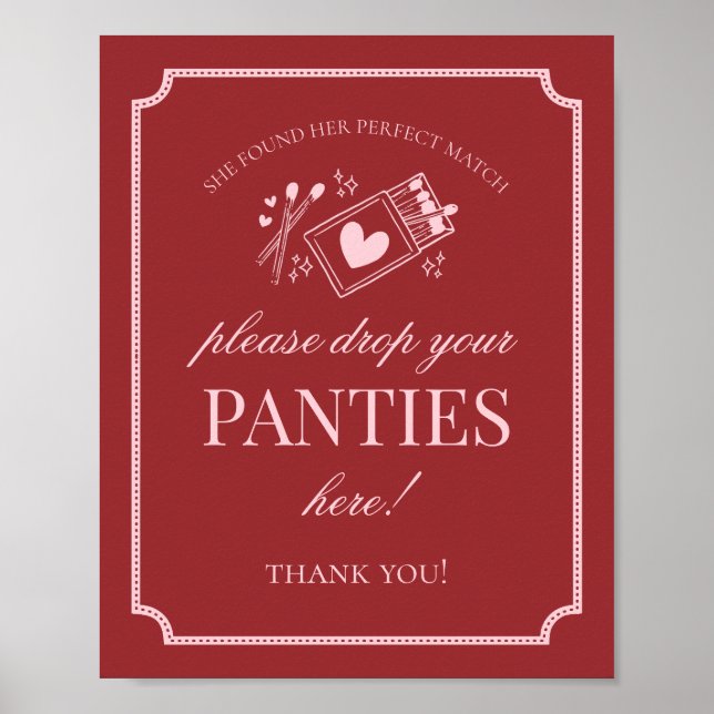 Poster Perfect Match Lingerie Shower Panties Please Sign (Devant)
