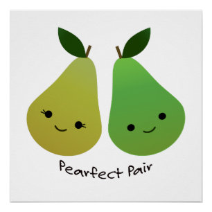 Poster Perfect Pear Kawaii Pears