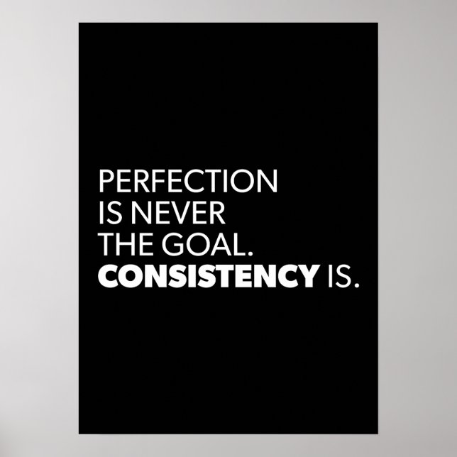 Poster Perfection contre cohérence - Motivation du succès (Devant)