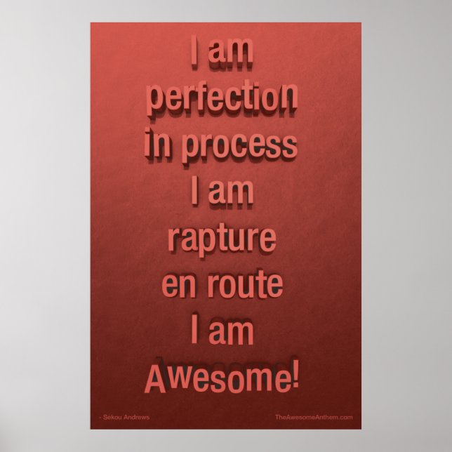 Poster "PERFECTION" génial (Confiance) (Devant)