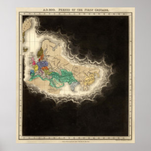 Poster Période De l'ANNONCE 1100 de première croisade