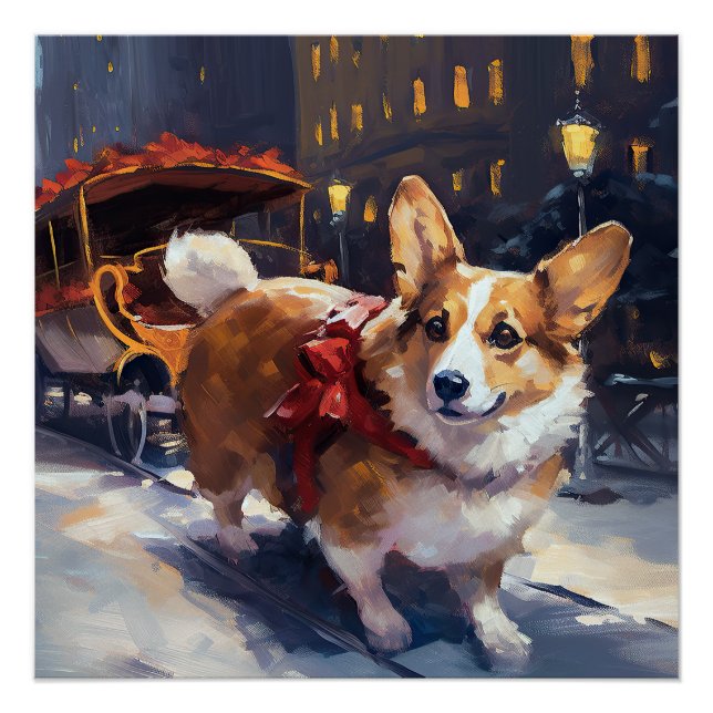 Poster Période festive de Noël Corgi (Devant)
