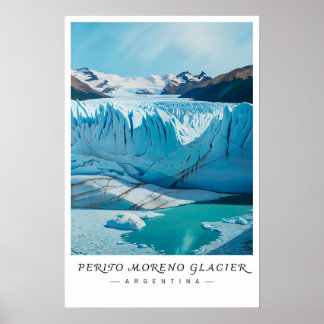 Poster Perito Moreno Glacier Argentina Art, Patagonia 