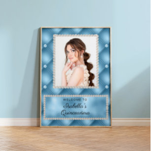 Poster Perles Bébé Bleu Photo Quinceañera